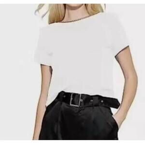 NEW GENERATION LOVE dario short sleeve chain top in white